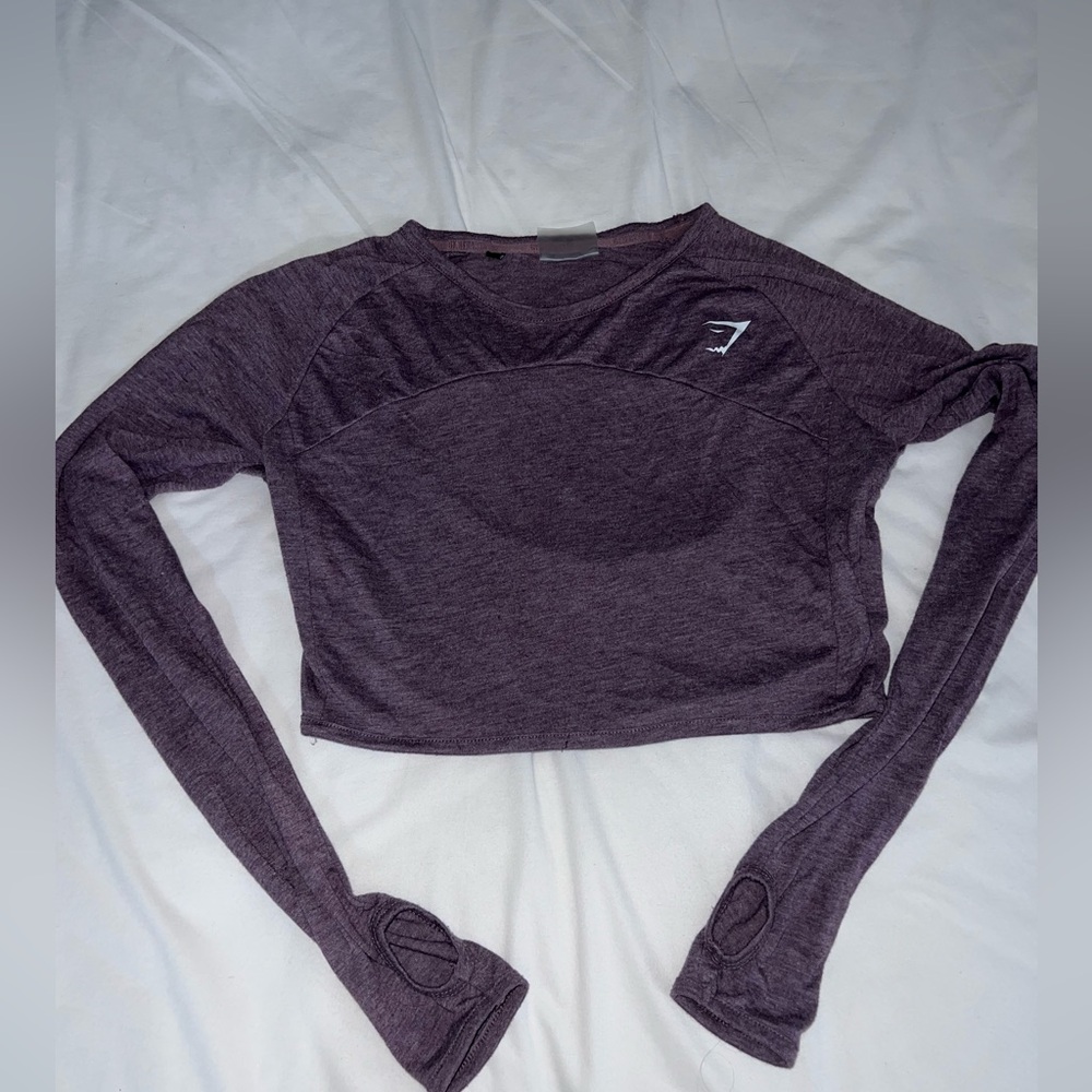 Gymshark Long Sleeve Crop top purple wash